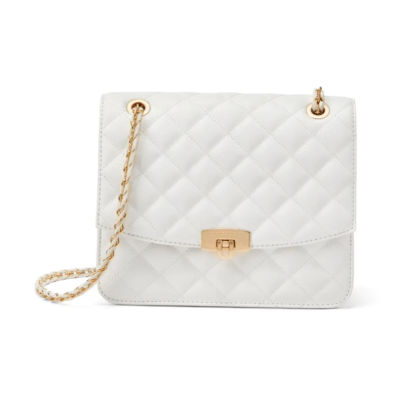 CHARLES&KEITH Polyurethane Fabric Shoulder Bag Medium Size Women's Black/White/Pink-8