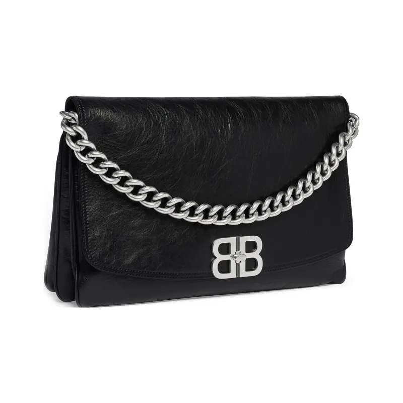Balenciaga Bb Soft Large Flap Bag Black-2