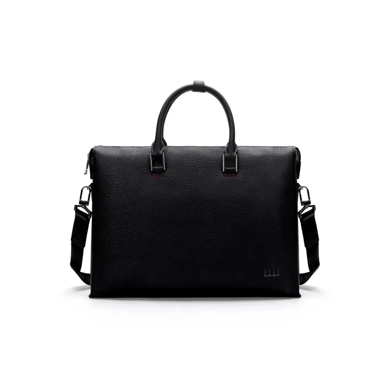 ELLE HOMME Top Grain Cow Leather One Shoulder Handbag Regular Unisex Solid Color-0