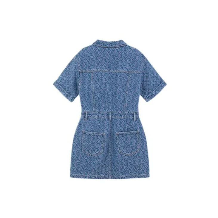 B.Duck Short Sleeved Dresses Women's Denim Blue-1