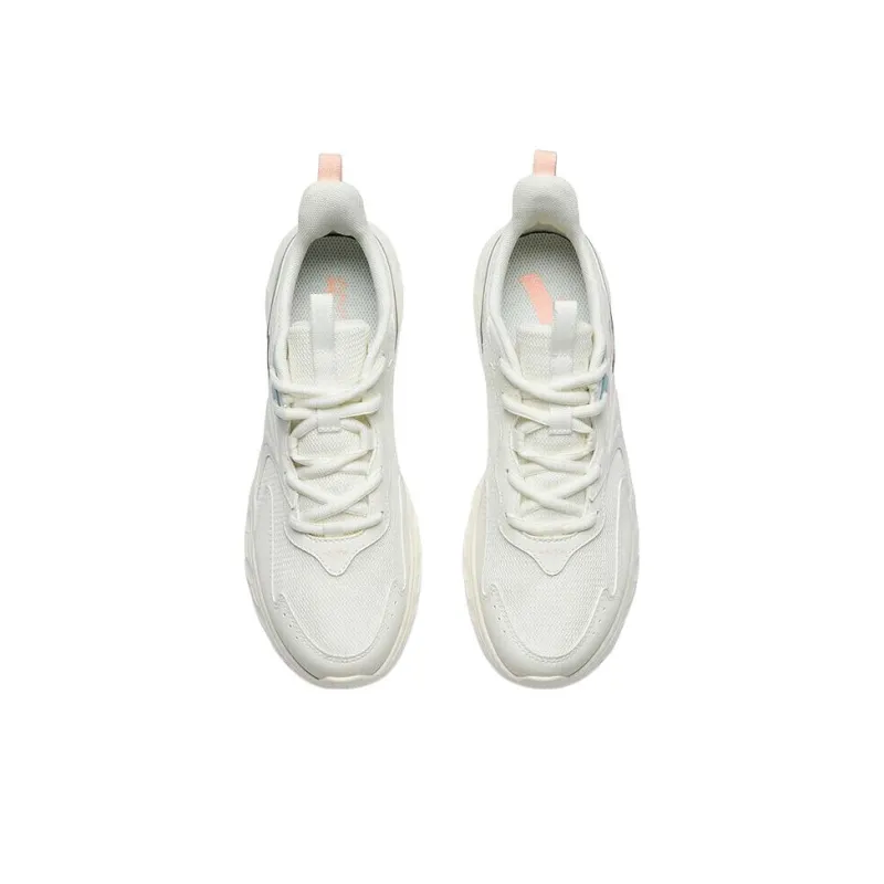 Anta Anti Slip Wear Resistant Low Top Running Shoes Women's White Cyan-1