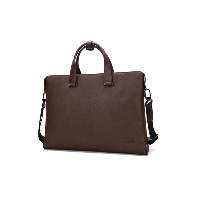 ELLE HOMME Top Grain Cow Leather Handbag, Shoulder Bag, Crossbody Bag Unisex Solid Color-1