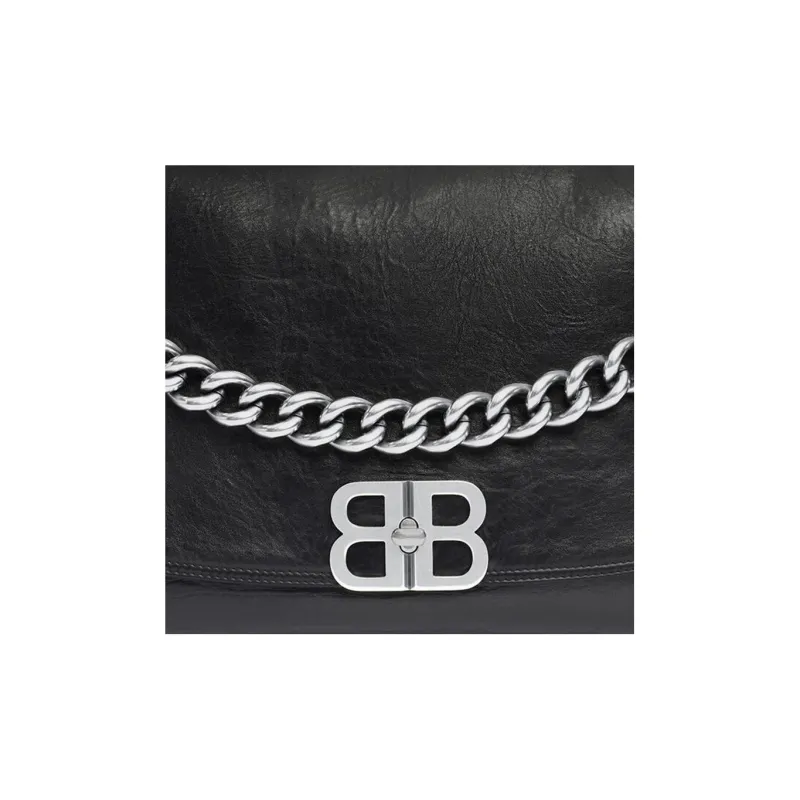 Balenciaga Bb Soft Large Flap Bag Black-5