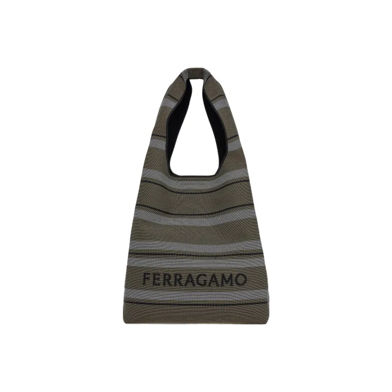 FERRAGAMO Woven Material Shopping Bags Men's Gray/Bone-0