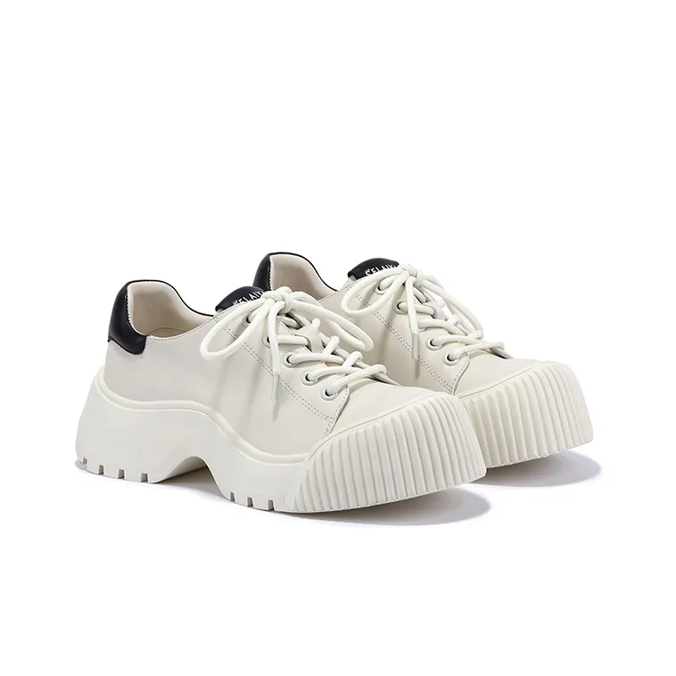SELAIYA Platform Shoes Women's White-1