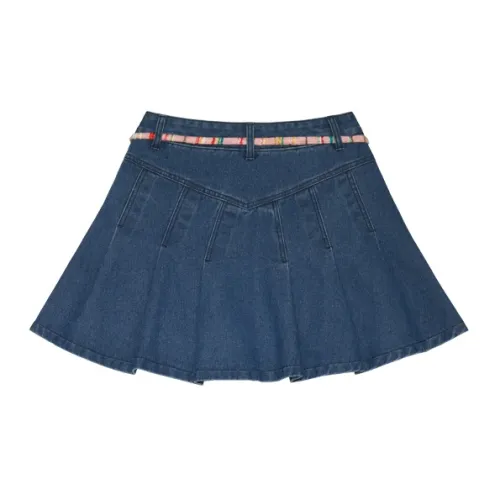 MAMC Denim Short Skirts Women's Blue