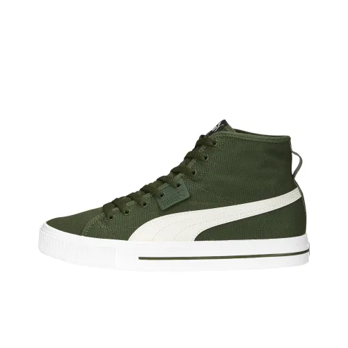 PUMA Skateboard Shoes Unisex High-Top Green/White