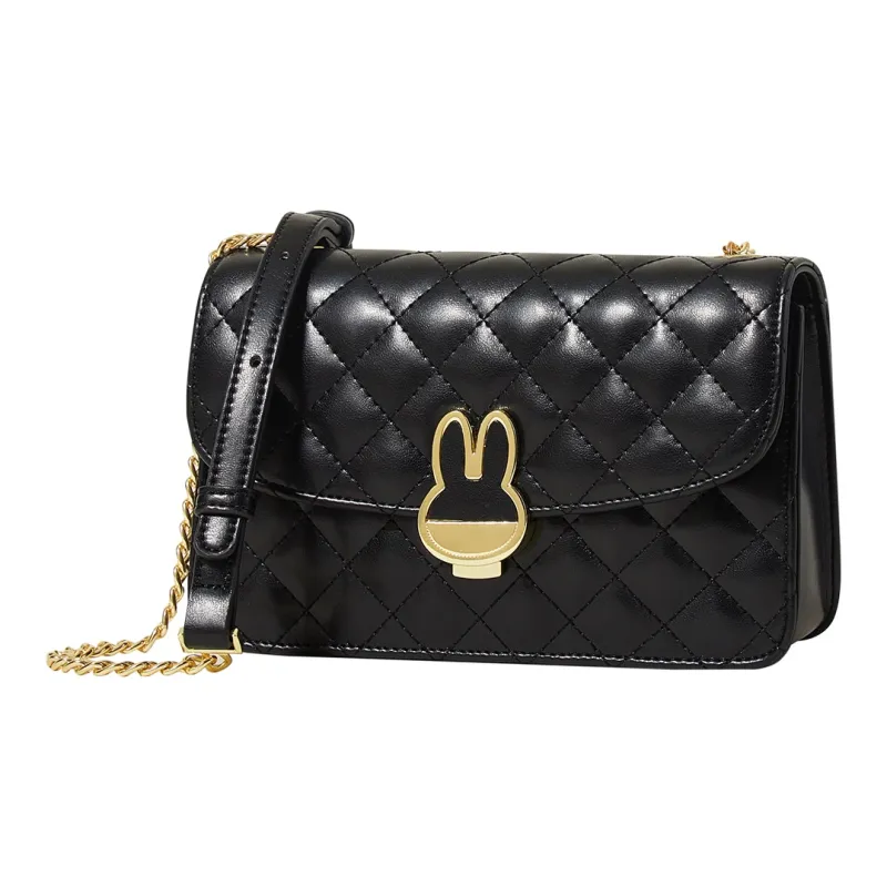 Miffy PU Small Square Bag Shoulder Bag Women's Ecru/Pink/Black-12