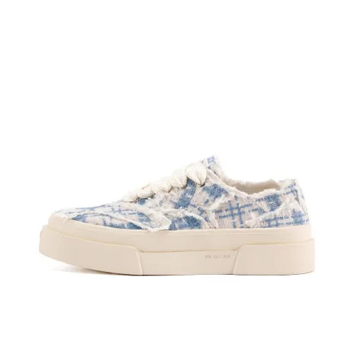 Grkc X VEEMES Skateboard Shoes Unisex Low-Top Off White/Blue