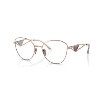 PRADA Alloy Irregular Shape Eyeglass Frames Unisex Gold