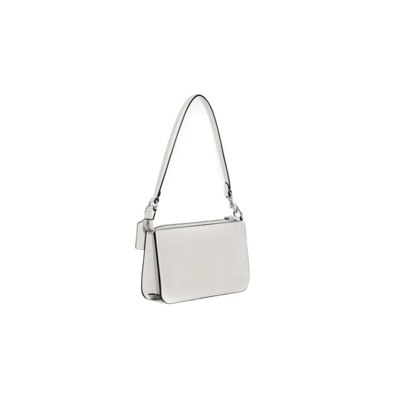 COACH Pouch Cross Grain Leather With Canvas Clutch Handbag, Shoulder Bag Trumpets Women's White-1