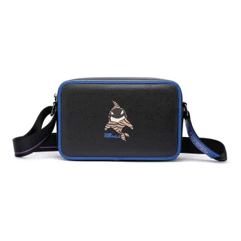 FAIRWHALE PVC Crossbody Bag Shoulder Bag Small Square Bag Camera Bag Regular Unisex Black