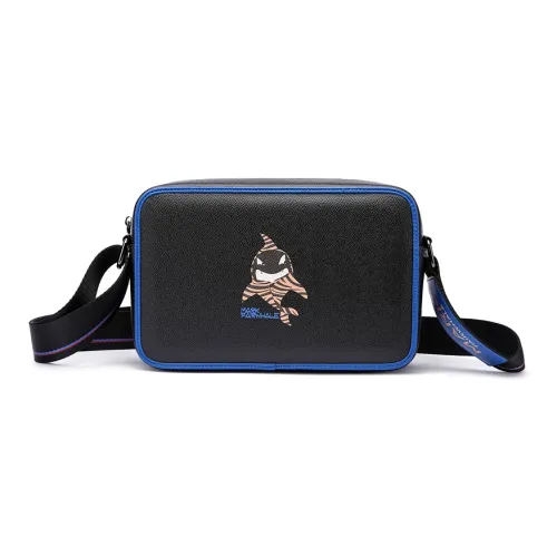 FAIRWHALE PVC Crossbody Bag Shoulder Bag Small Square Bag Camera Bag Regular Unisex Black