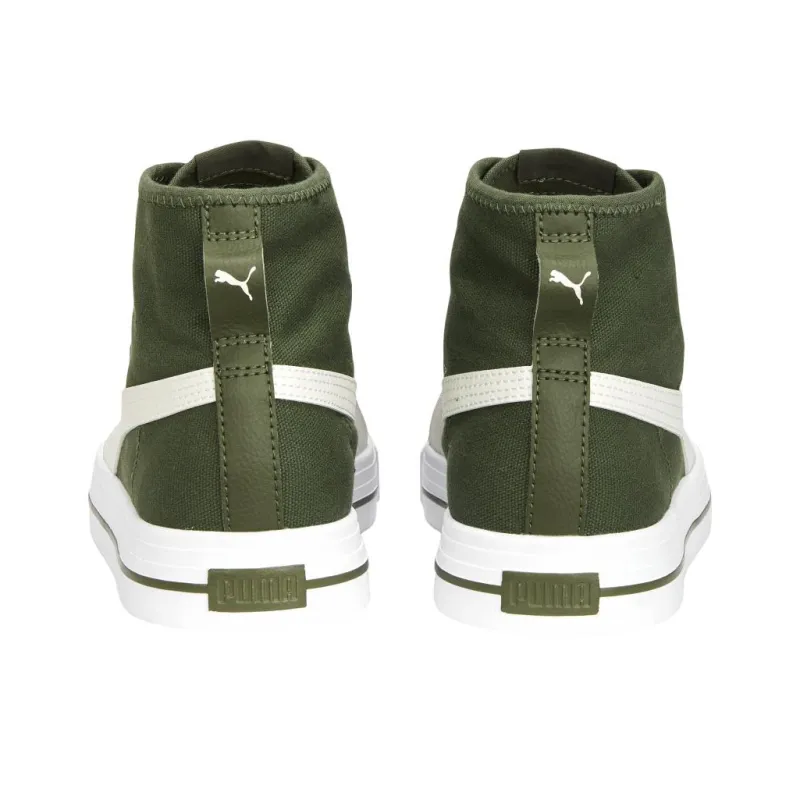 PUMA Ever Mid Anti Slip Wear Resistant High Top Skateboard Shoes Unisex Green White-3