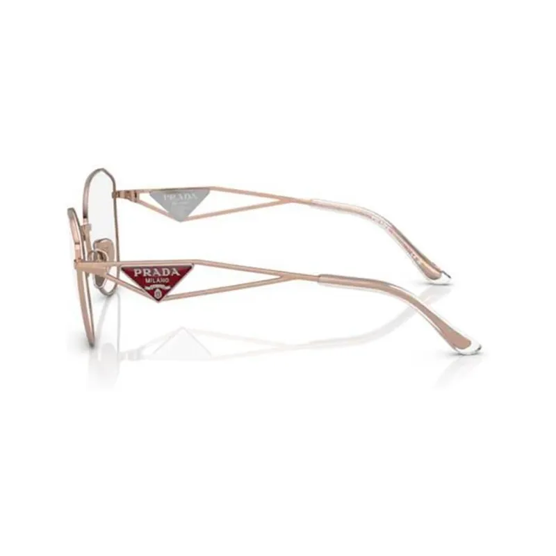 PRADA Alloy Irregular Shape Eyeglass Frames Unisex Gold-2
