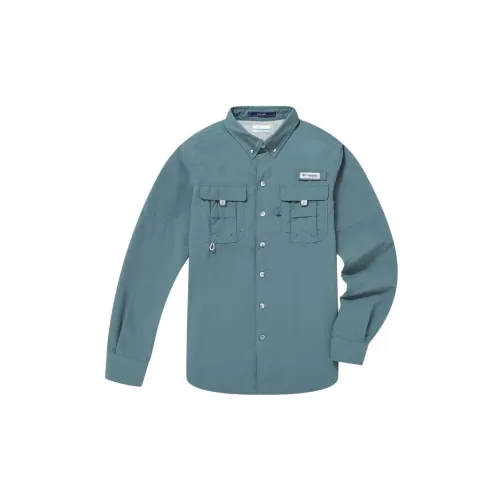 Columbia PFG Shirts Men Cyan