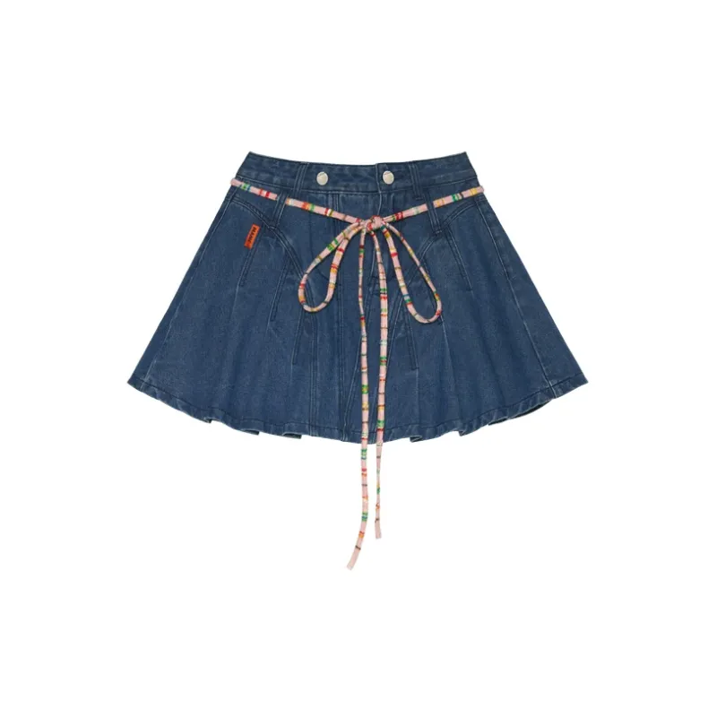 MAMC Denim Short Skirts Women's Blue-1