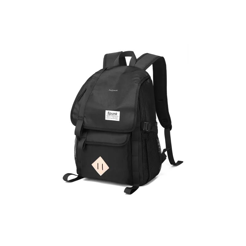 NOMK Oxford Cloth Canvas Travel Bag Handbag Laptop Bag Backpack Regular Unisex Black-1