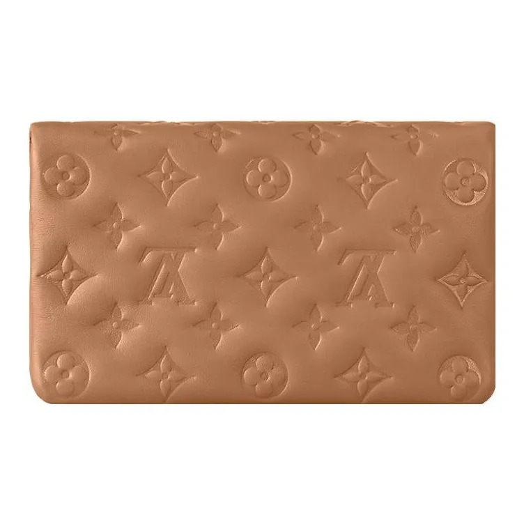 LOUIS VUITTON Pochette Coussin Embossed Sheepskin Shoulder Bag Women's Brown-3