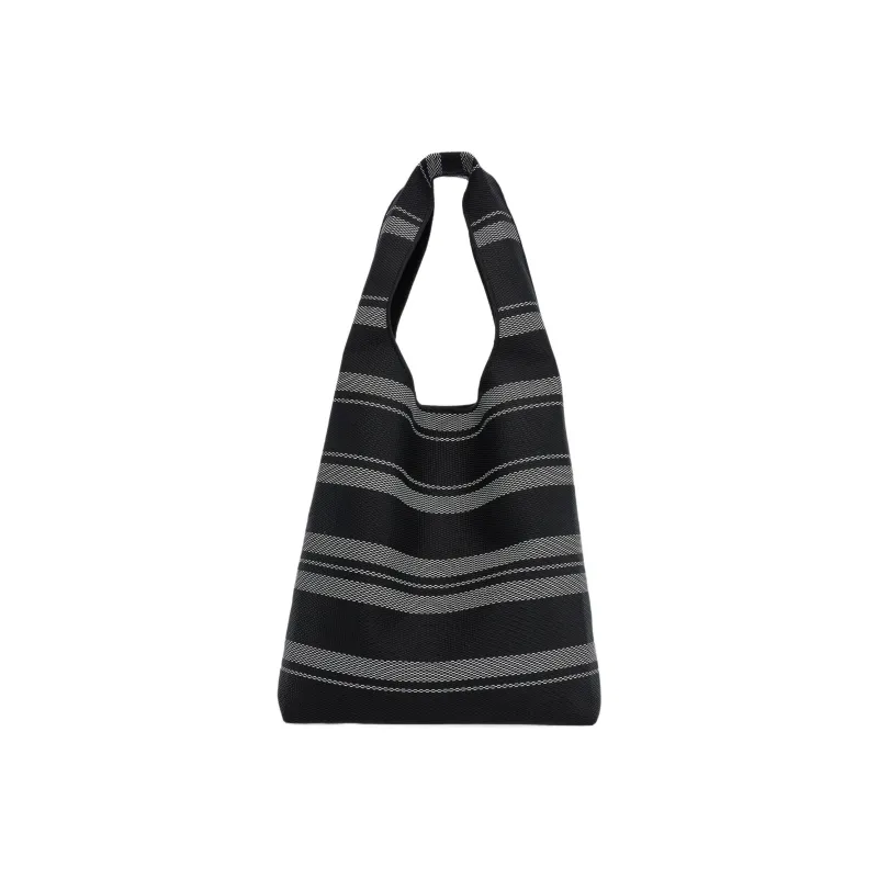 FERRAGAMO Woven Material Shopping Bag Handbag Men's Black/Gray-3