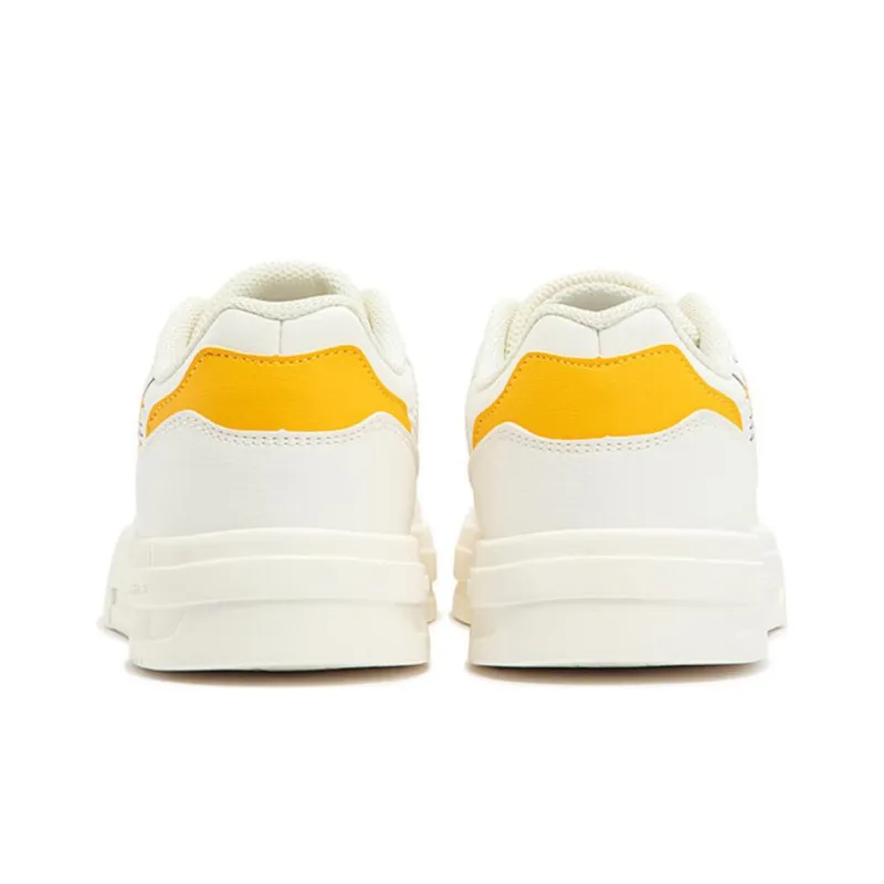 361° Anti-Slip Wear-Resistant Low-Top Skateboard Shoes Women's White Black Yellow-3