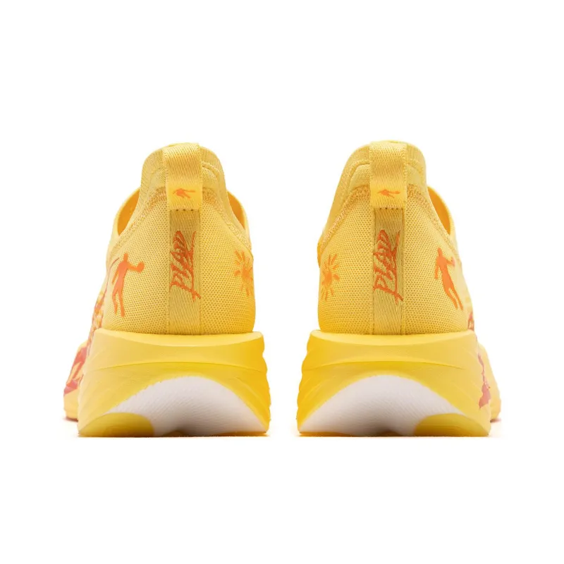 QIAODAN Flying Shadow Plaid Slip Resistant, Abrasion Resistant, Lightweight Low Top Running Shoes Men's Yellow Orange-3