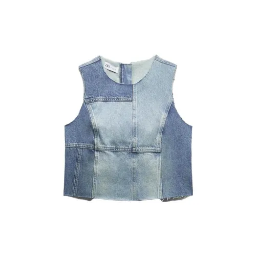 ZARA Tank Tops Women's Blue