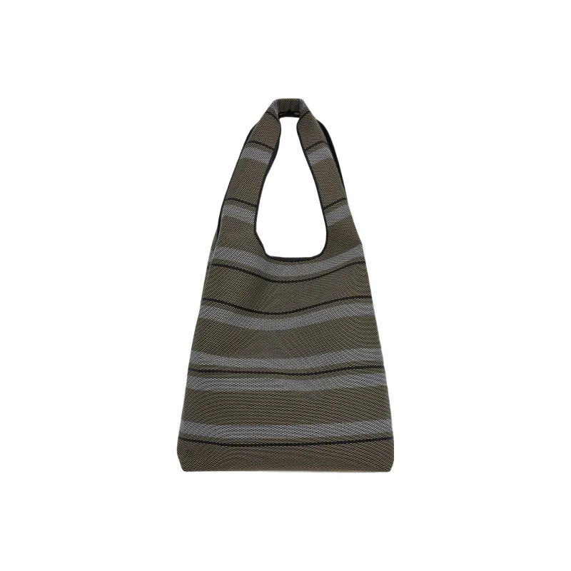 FERRAGAMO Woven Material Shopping Bags Men's Gray/Bone-3