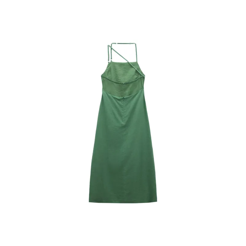 ZARA Slip Dresses Women's Green-1