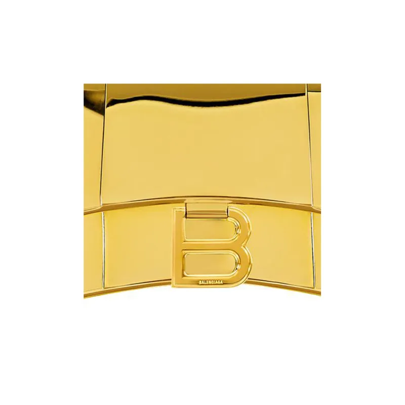 Balenciaga Hourglass Brass Handbag Extra Small Women's Gold-5