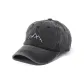 Distressed Mountain Peak Baseball Cap-Denim Gray