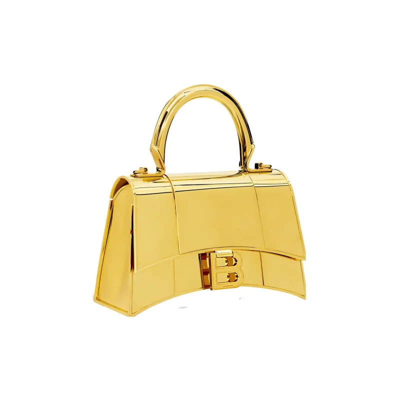 Balenciaga Hourglass Brass Handbag Extra Small Women's Gold-1