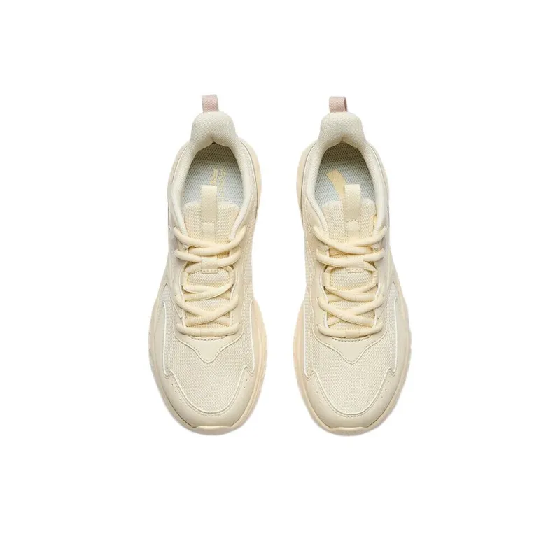 Anta Anti Slip Wear Resistant Low Top Running Shoes Women's White Pink-1