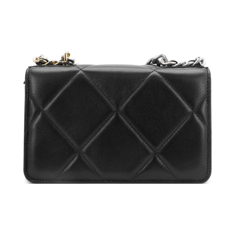 CHANEL 19BagWOC Sheepskin Shoulder Bag, Crossbody Bag, Wallet Women's Black-2