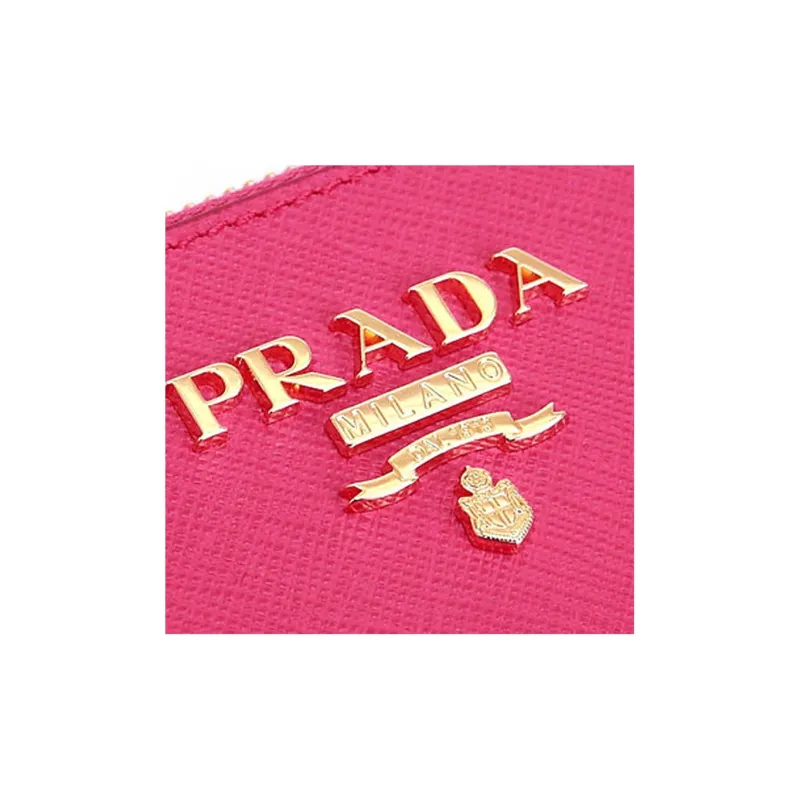 PRADA Leather Shoulder Bag Mahjong Clutch Shoulder Bag Women's Pink-5
