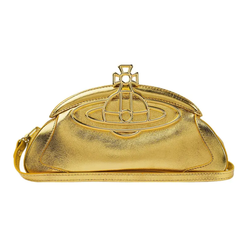 Vivienne Westwood Calfskin Clutch Women's Gold-1