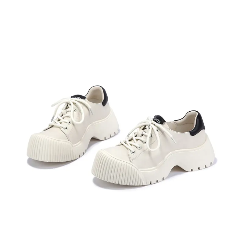 SELAIYA Platform Shoes Women's White-2