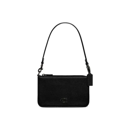 COACH Pouch Cross Grain Leather With Canvas Clutch Handbag, Shoulder 20192-2108 bag Trumpets Women's Black