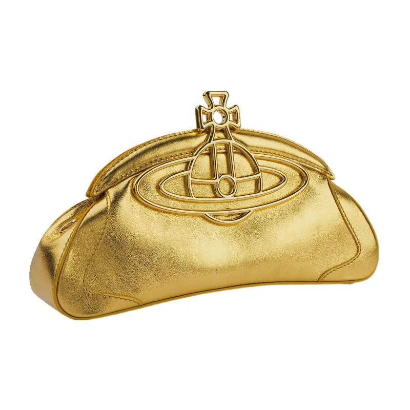 Vivienne Westwood Calfskin Clutch Women's Gold-2