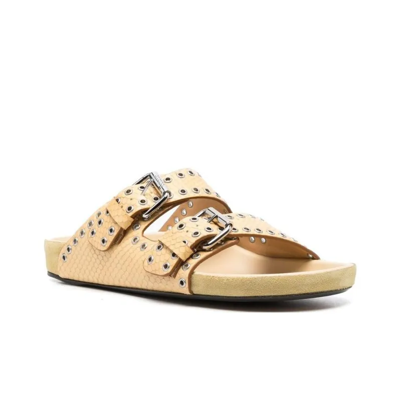 ISABEL MARANT Lennyo Snake-effect Leather Sandals-2