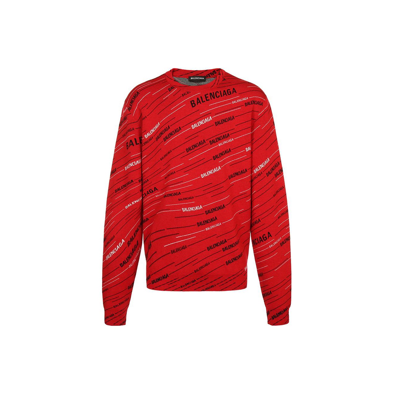 Balenciaga Logo Jacquard Wool Sweater POIZON