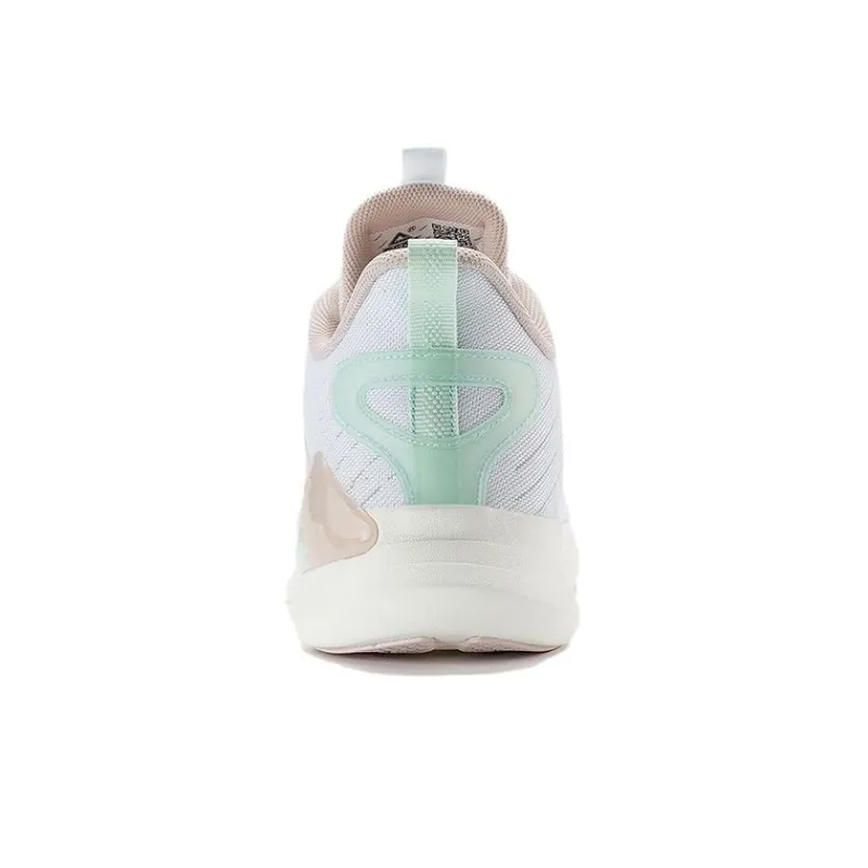 PEAK Cushioning Anti Slip And Wear Resistant Low Top Running Shoes Women's White Green Pink-3