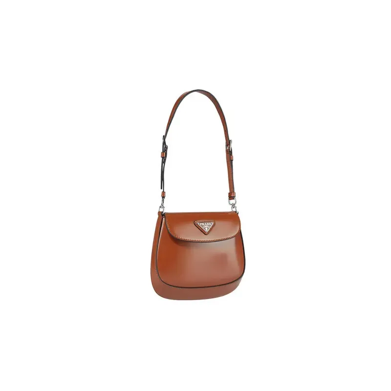PRADA Cleo Leather Shoulder Bag Handbag Shoulder Bag Women's Brown-1
