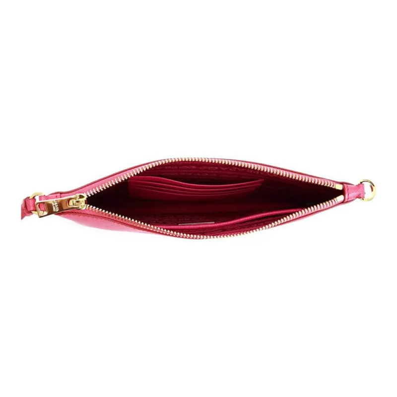 PRADA Leather Shoulder Bag Mahjong Clutch Shoulder Bag Women's Pink-3