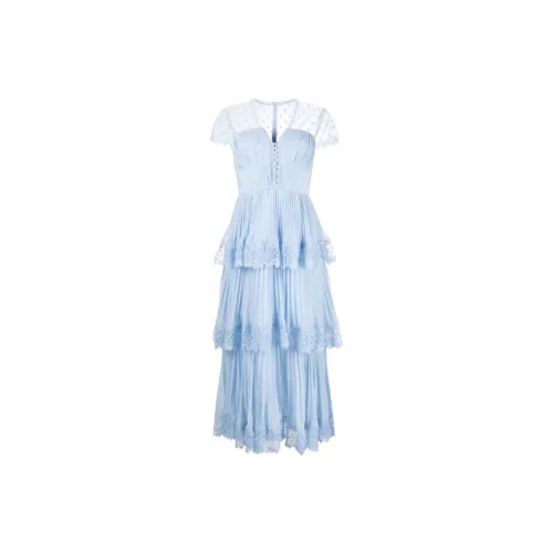 Self-portrait Tiered Chiffon Midi Dress