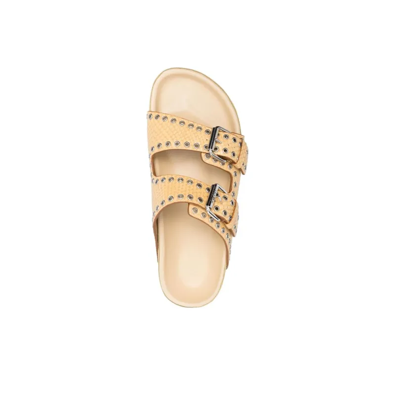 ISABEL MARANT Lennyo Snake-effect Leather Sandals-3