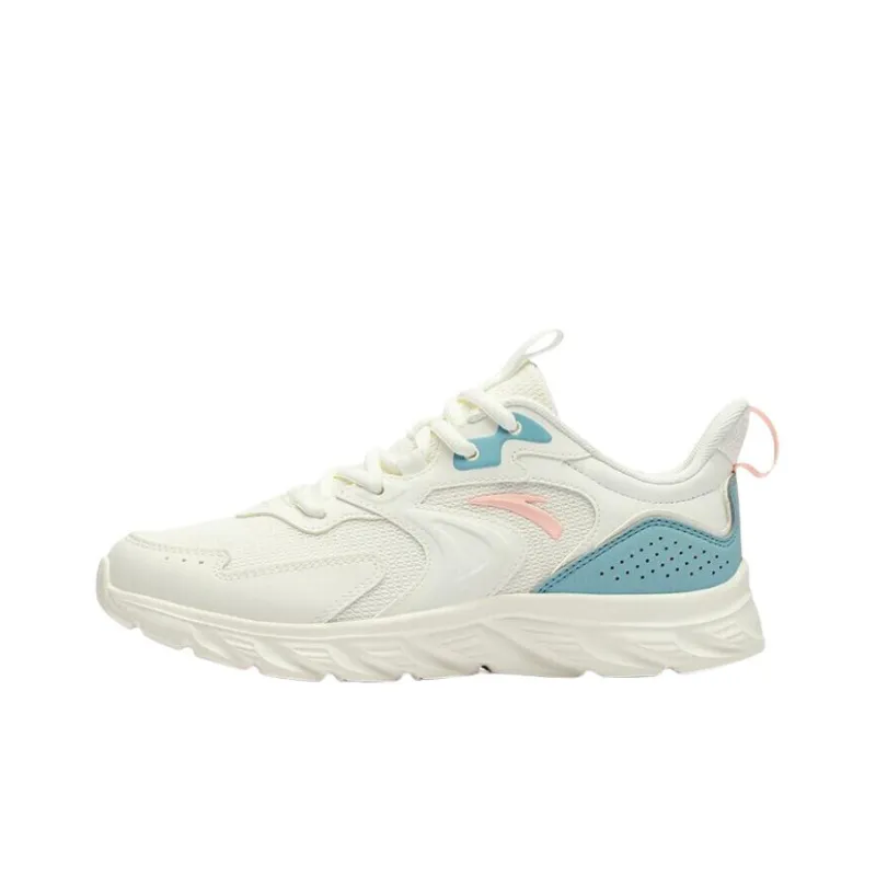 Anta Anti Slip Wear Resistant Low Top Running Shoes Women's White Cyan-0