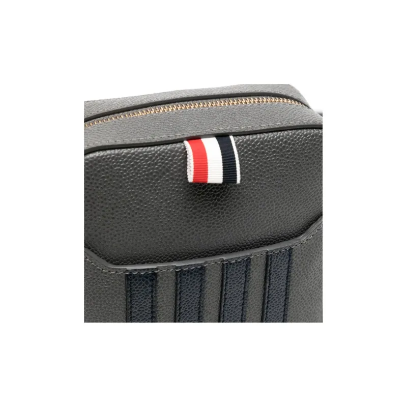 THOM BROWNE· Cow Leather Messenger Bag Shoulder Bag Crossbody Bag Men's Charcoal Gray-3