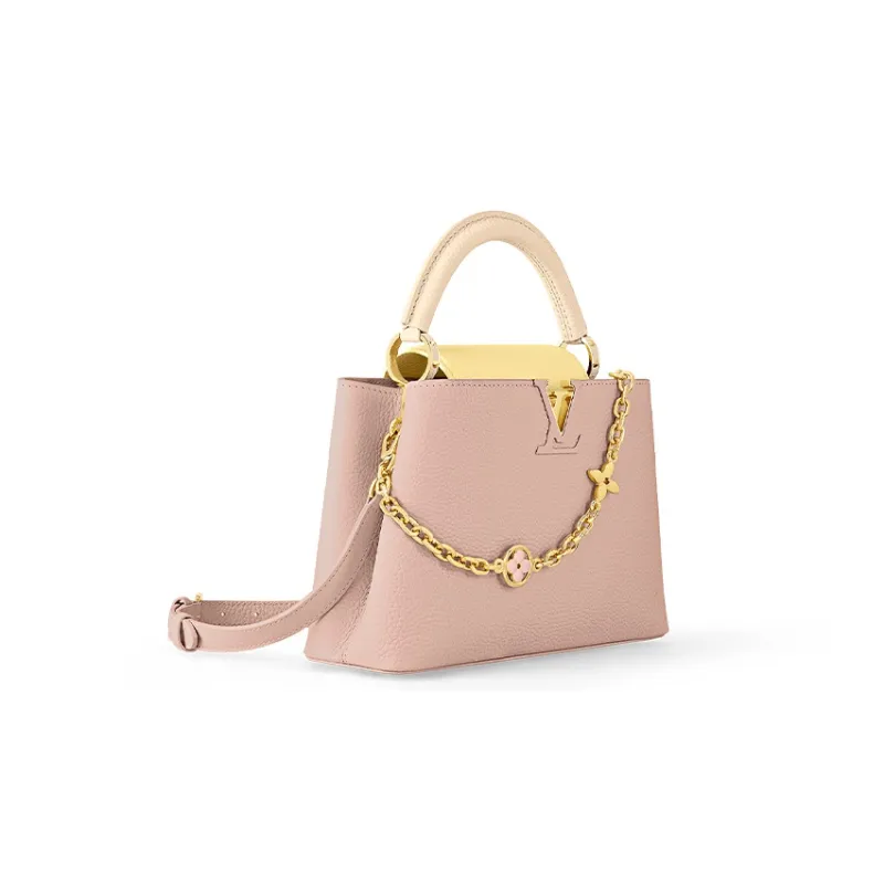 LOUIS VUITTON Capucines Cow Leather Shoulder Bag, Crossbody Bag, Handbag Trumpets Women's Pink-1