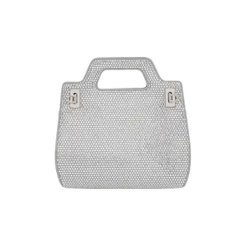 FERRAGAMO Leather Shoulder Bag Crossbody Bag Handbag Mini Women's Light Blue